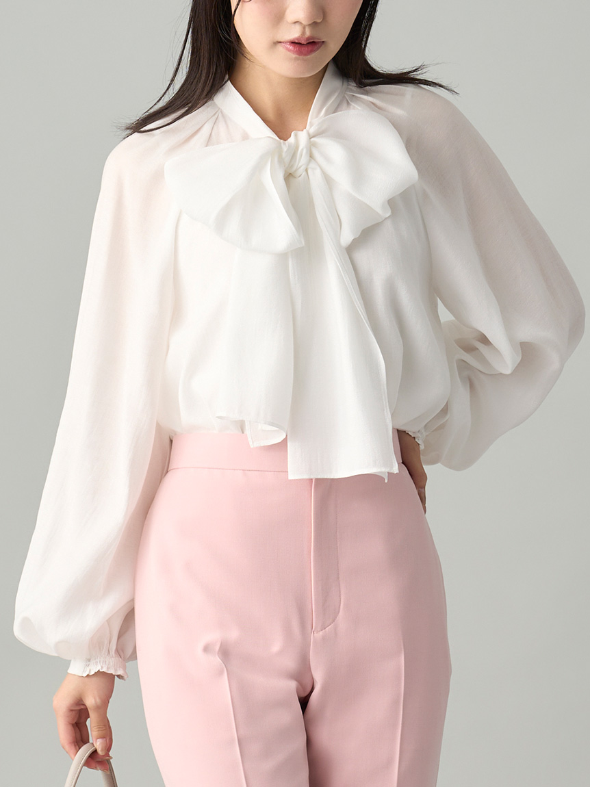 ビッグリボンセミシアーブラウス(ブラウス・シャツ)｜TOPS（トップス