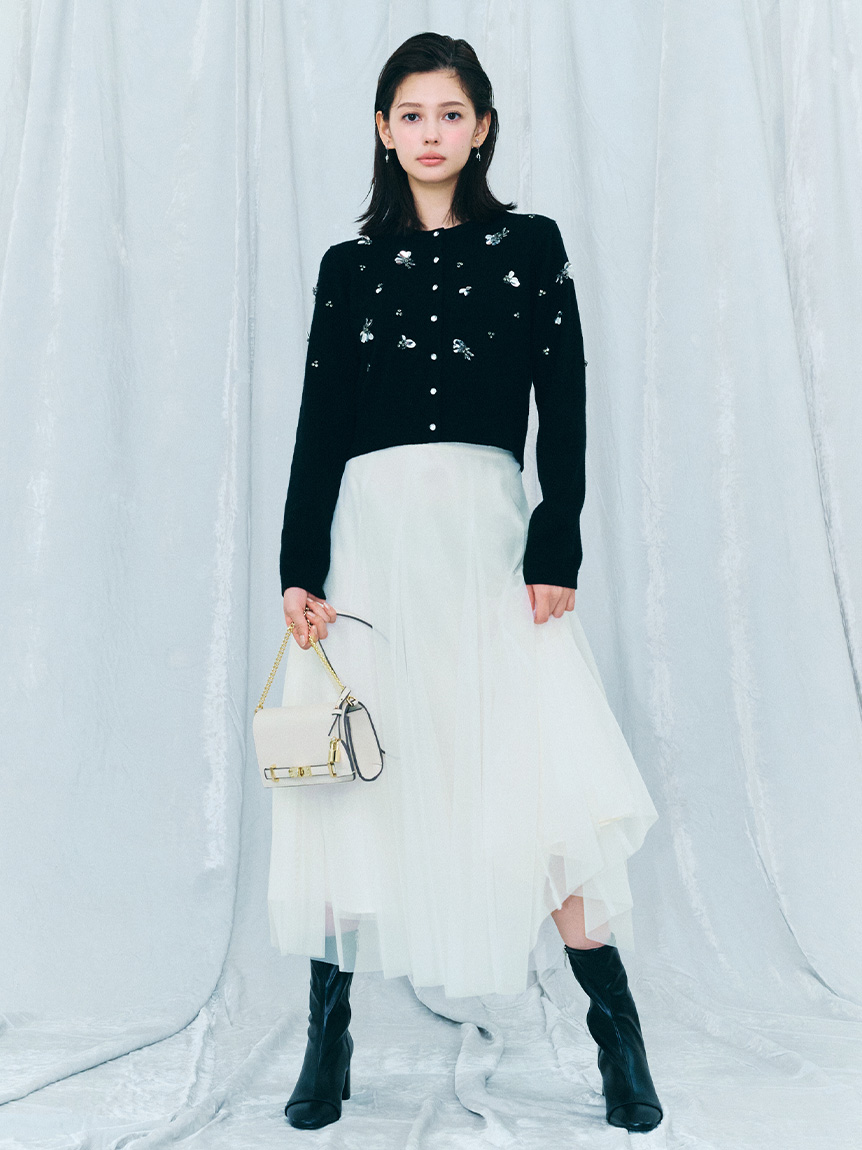 ペタルビジューカーディガン(ニットプルオーバー)｜TOPS（トップス