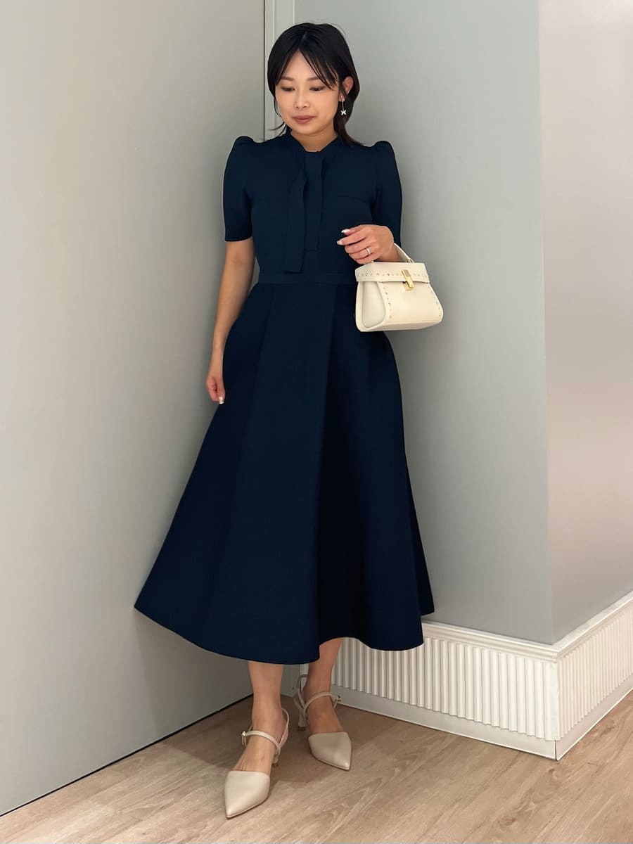 ボウタイニットワンピース(デイリーワンピース)｜DRESS（ドレス