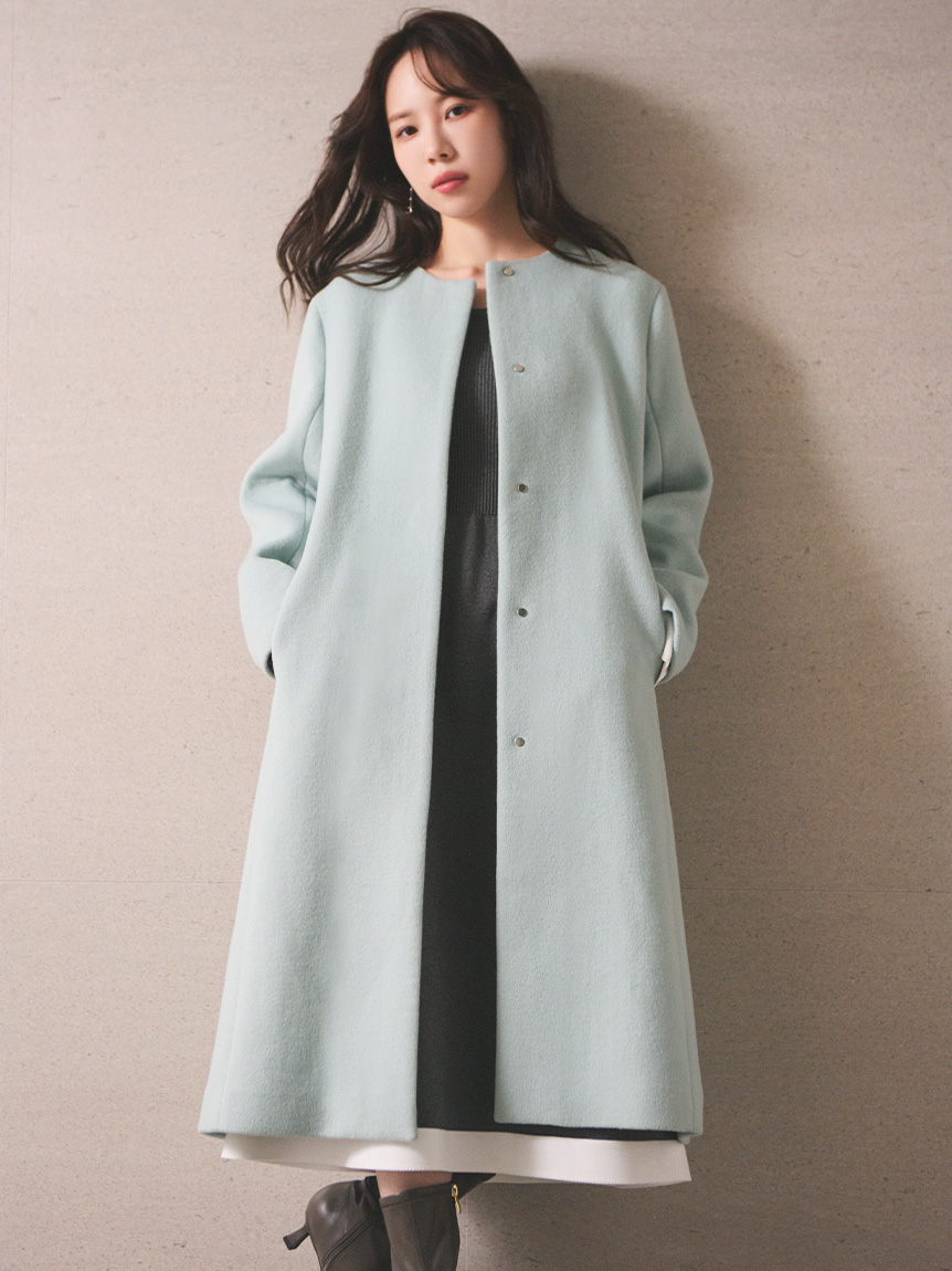 カシミヤ混ノーカラーコート(コート)｜OUTER（アウター）｜CELFORD