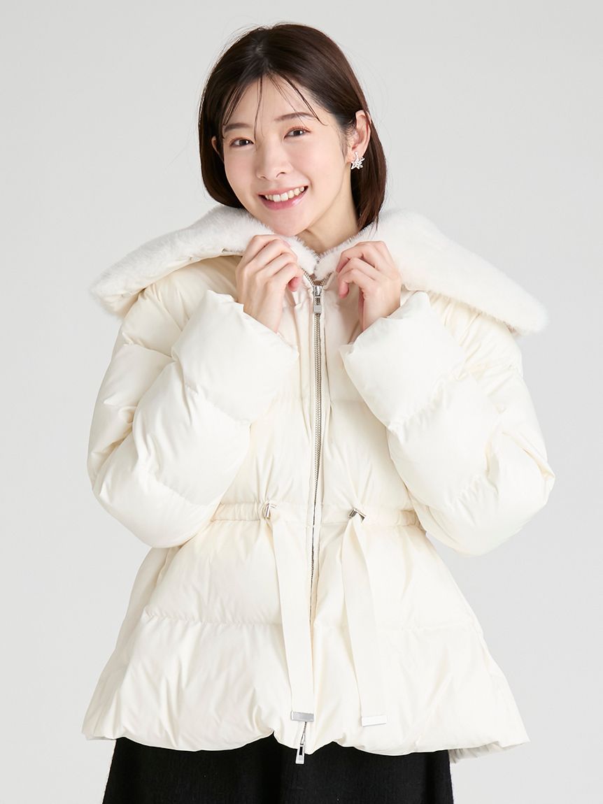 撥水加工】ファー襟付きキルティングショートコート(コート)｜OUTER