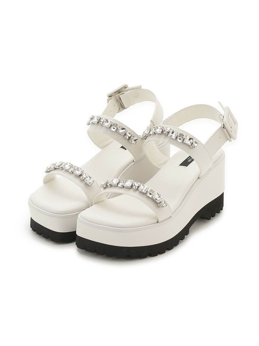 ビジュー付きボリュームサンダル(サンダル・ミュール)｜SHOES