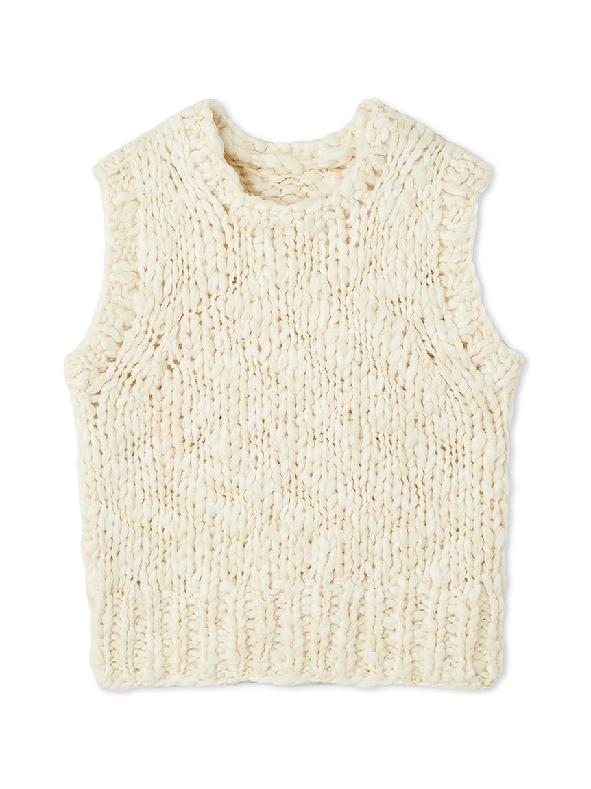 ウールミックスハンドニットベスト(ジレ/ベスト)｜アウター｜emmi