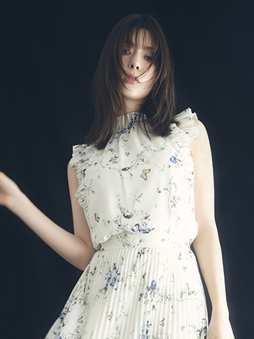 フラワープリントギャザーフリルブラウス(ブラウス)｜トップス｜FRAY