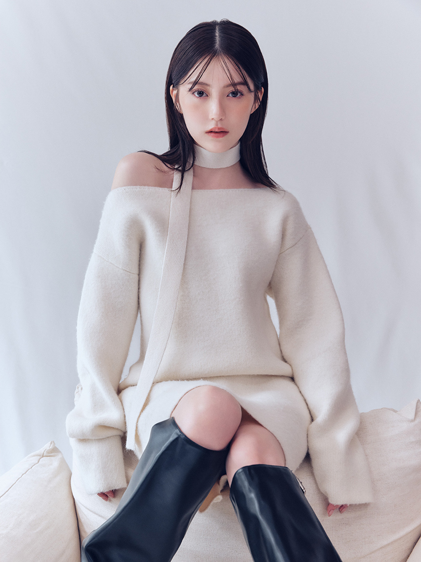 フォックスウールミニニットワンピース(ニットワンピース)｜ワンピース