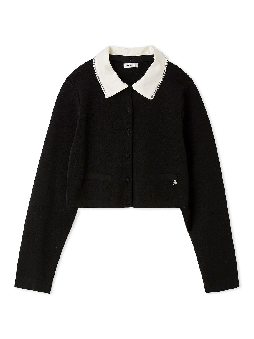 パールトリムカラーアタッチドカーディガン(カーディガン)｜トップス