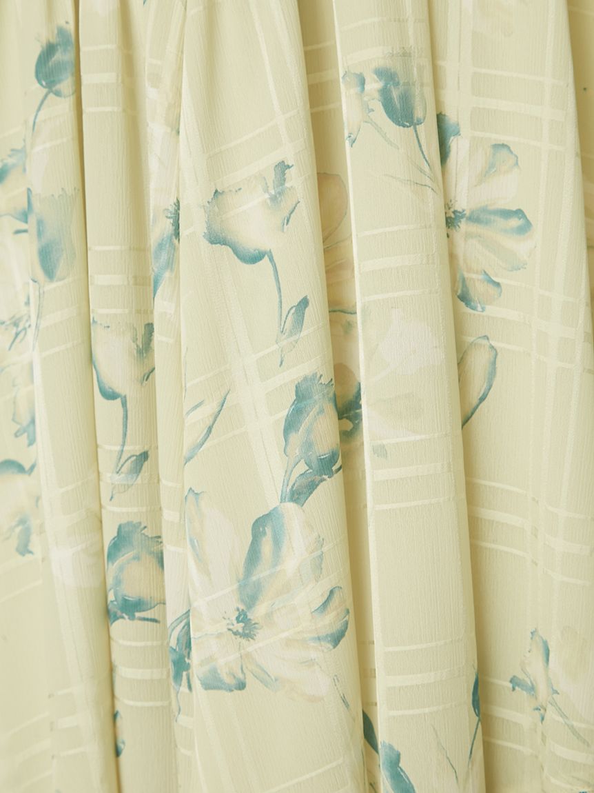 フラワープリントカシュクールワンピース／接触冷感(マキシ・ロング