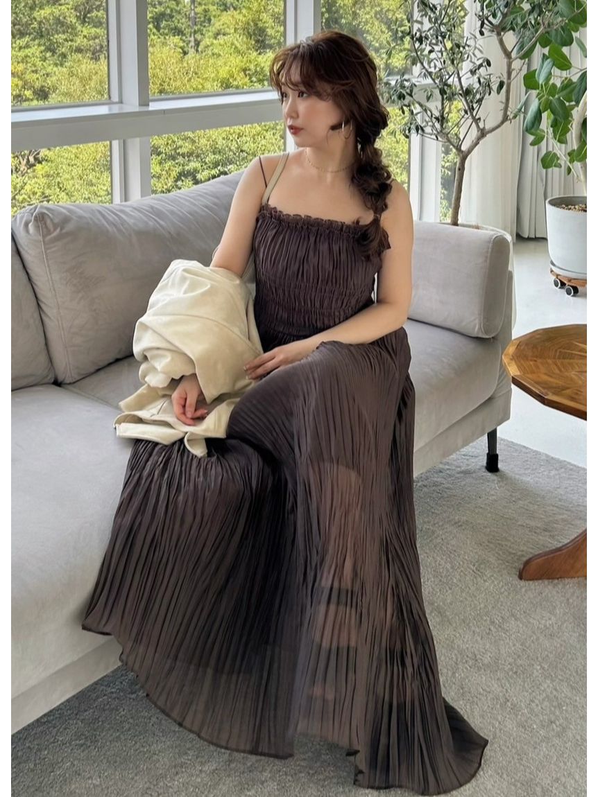 ワッシャーシャーリングキャミワンピース(マキシ・ロングワンピース