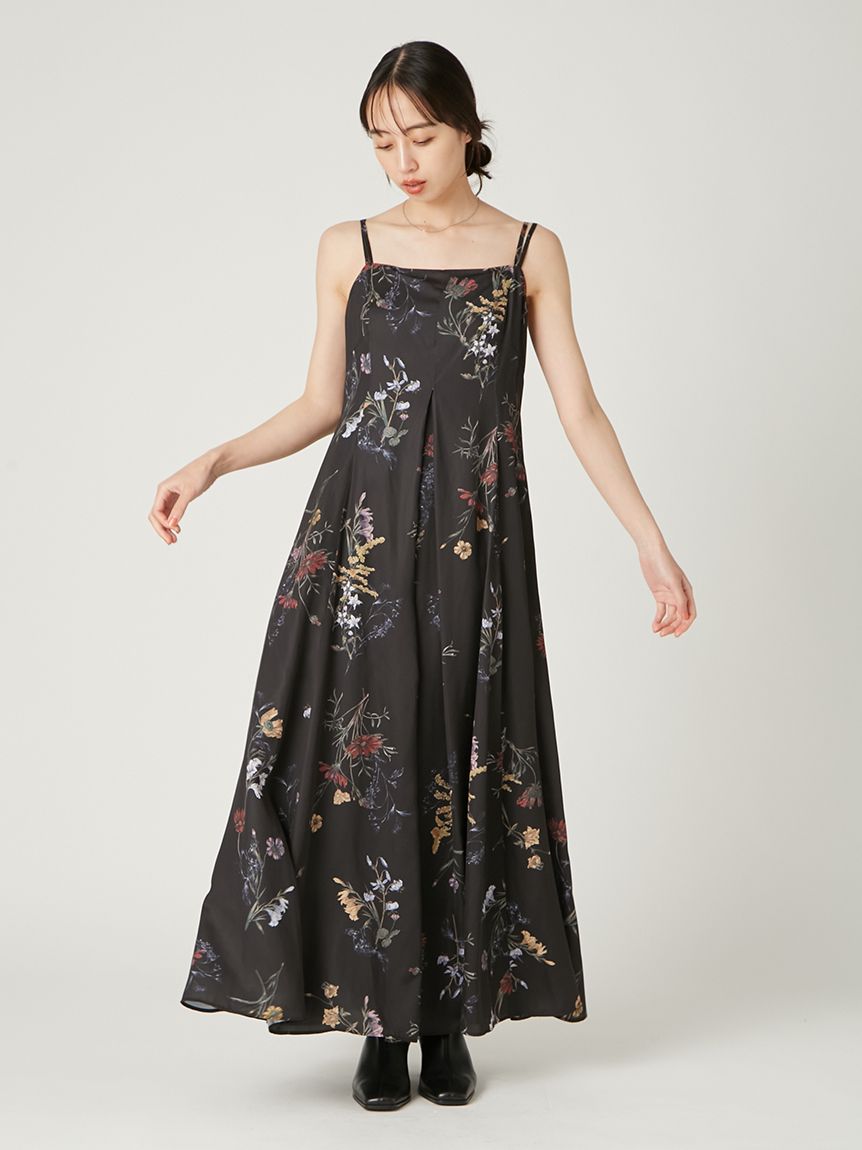 00サイズ】ボタニカルプリントキャミソールワンピース／ウォッシャブル