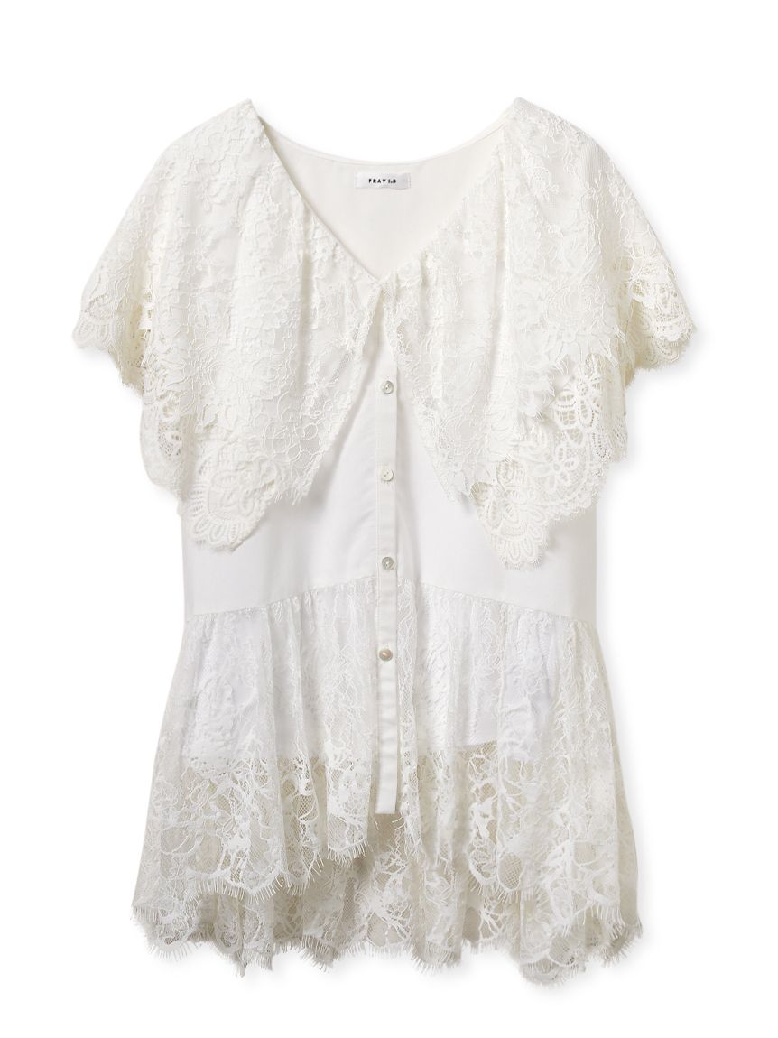 ビッグカラーレースブラウス(ブラウス)｜トップス｜FRAY I.D（フレイ