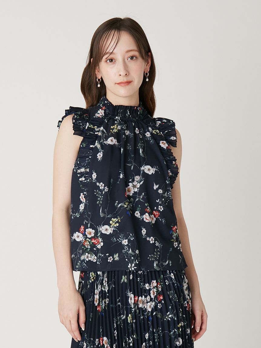 フラワープリントギャザーフリルブラウス(ブラウス)｜トップス｜FRAY