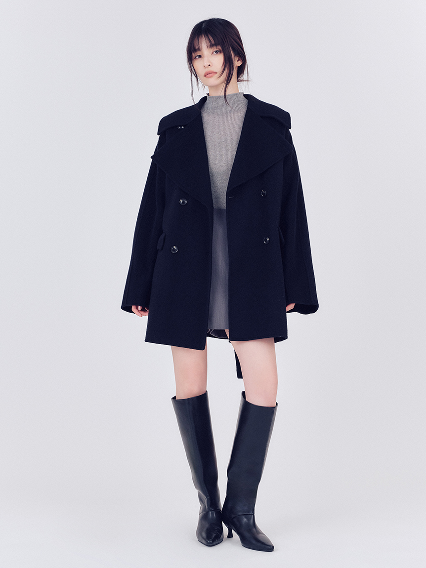ウールリバーミドルAラインコート(ピーコート)｜アウター｜FRAY I.D