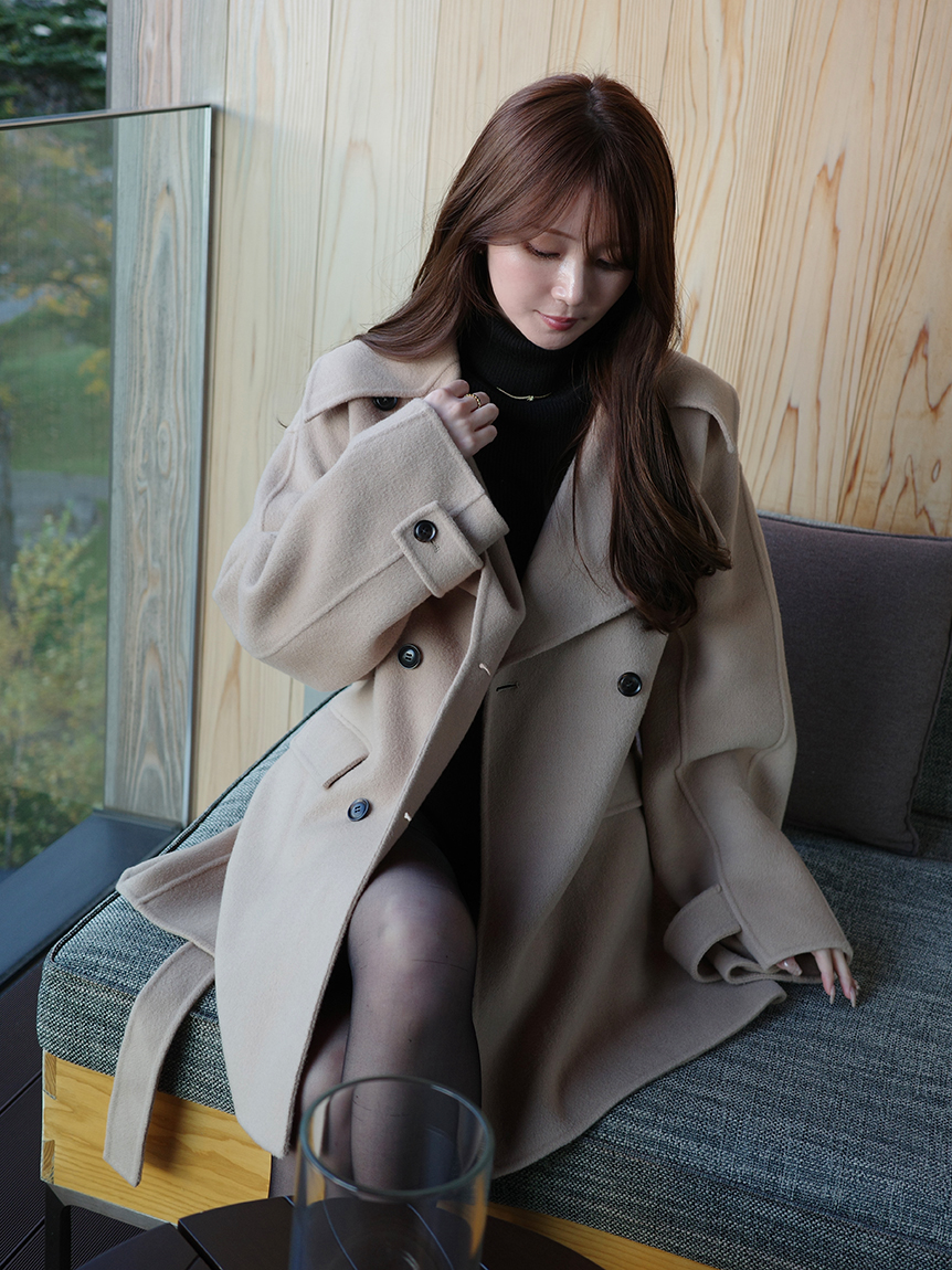 ウールリバーミドルAラインコート(ピーコート)｜アウター｜FRAY I.D