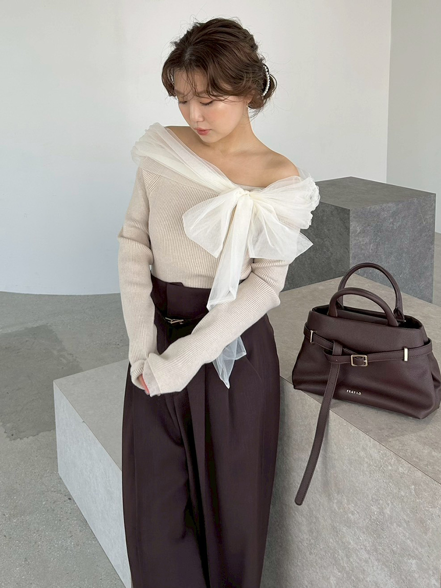 3wayリボンオフショルニットプルオーバー(ニット)｜トップス｜FRAY I.D