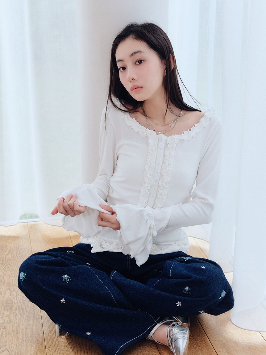 WEB限定カラー】フリルカーディガン(Tシャツ／カットソー)｜トップス