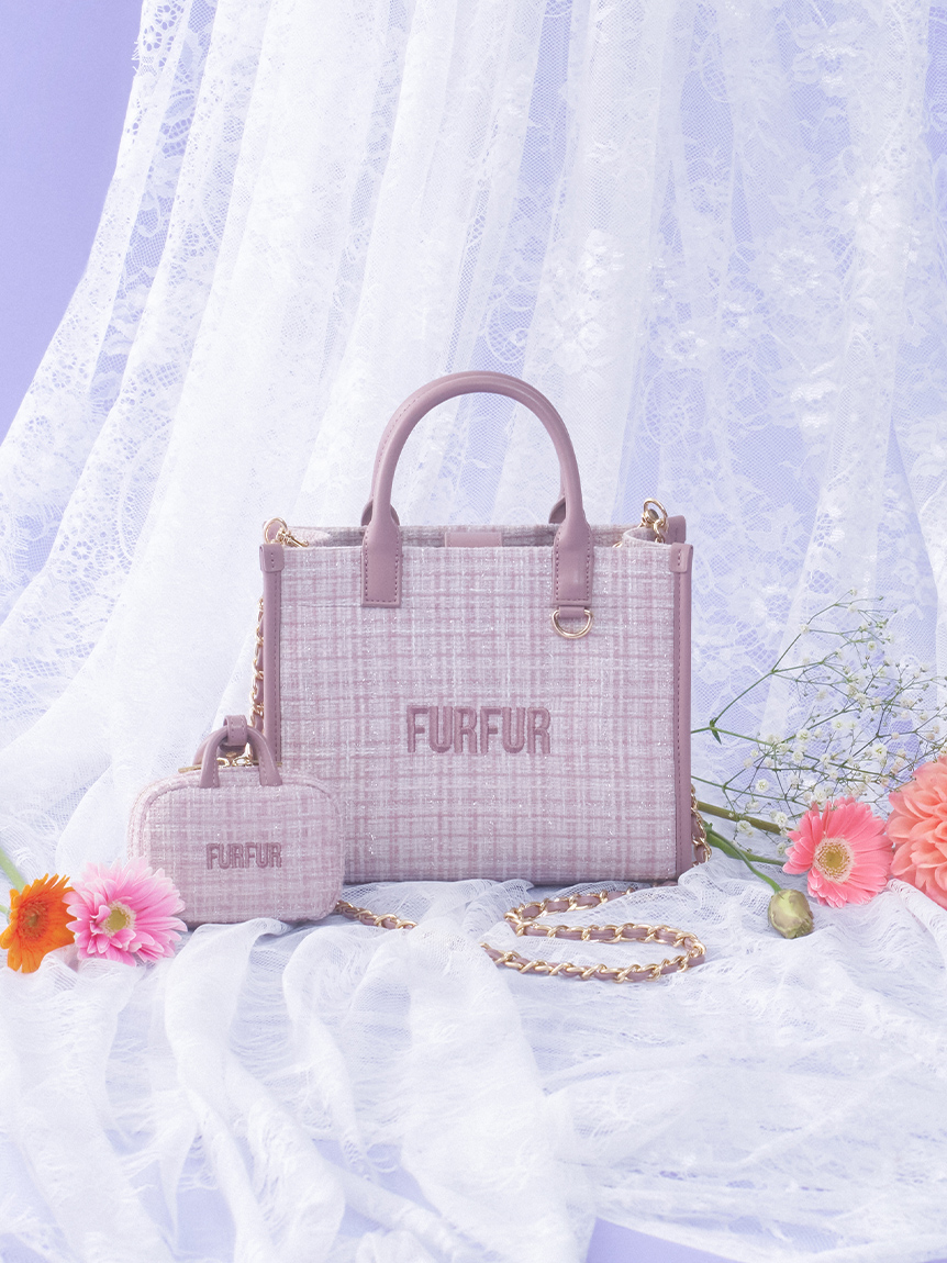 オフィシャルサイト限定カラー】ツイードロゴトートバッグ(トート