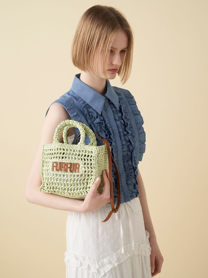 オフィシャルサイト限定カラー】ラフィアロゴトートバッグ(バッグ