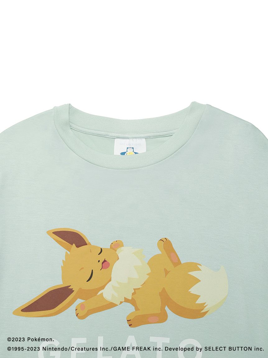 ポケモンスリープ】【メンズ】接触冷感プリントTシャツ＆ハーフパンツ