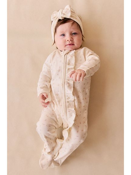 足つきロンパースBriella Whisper／オーガニックコットン(洋服