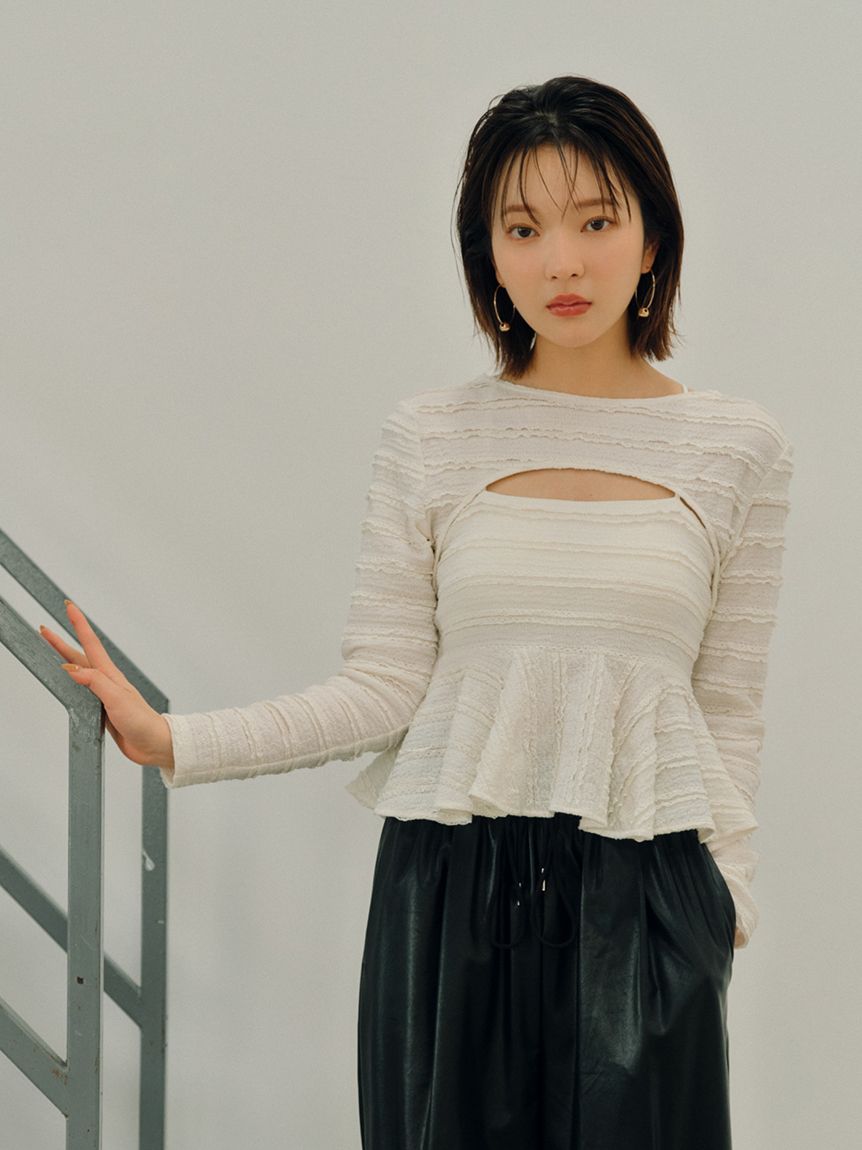 LILY BROWN Lingerie】2WAYクロップドトップスカップインキャミセット