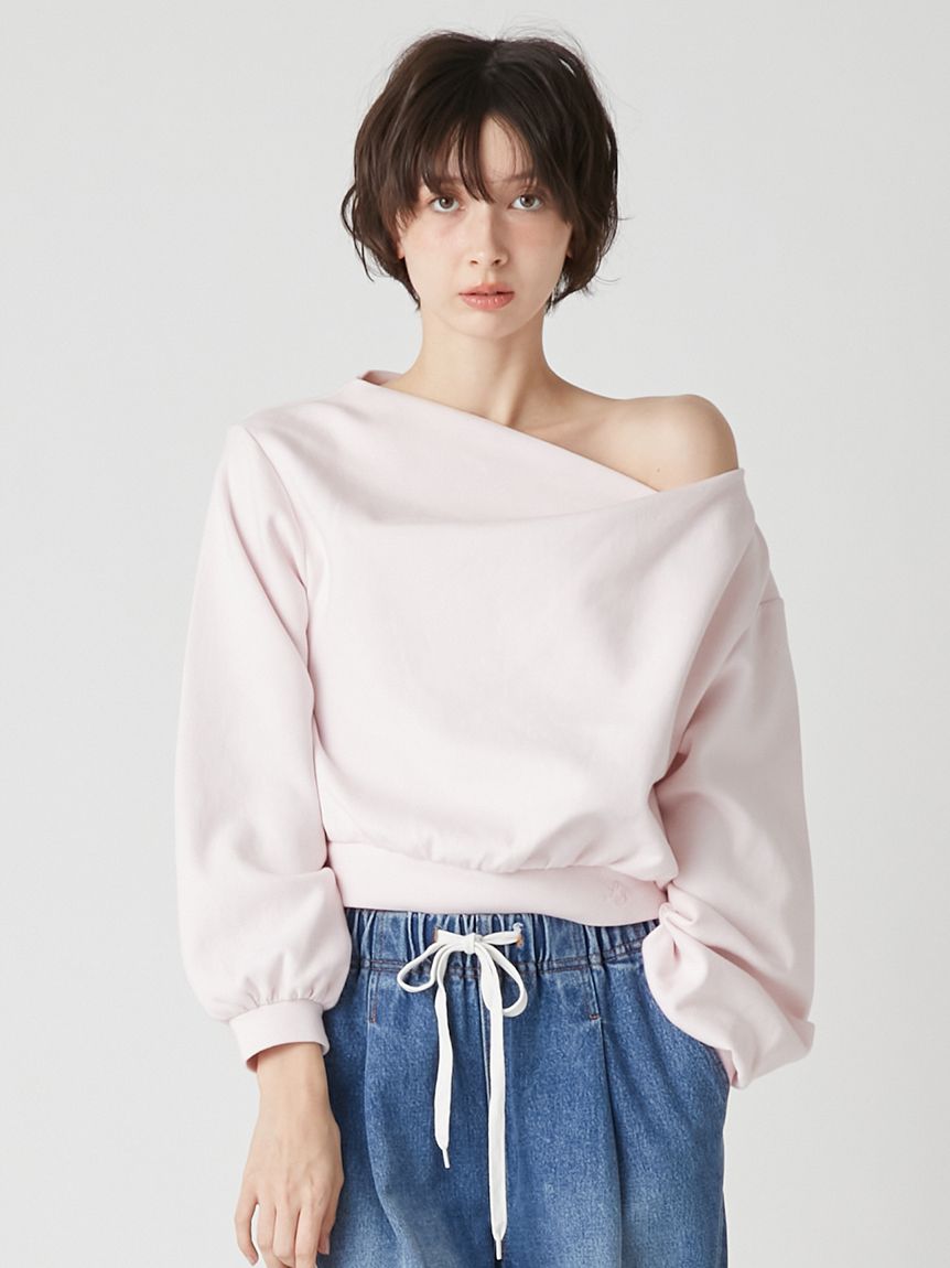 WEB限定カラー】ドレープオフショルボンディングスウェット(スウェット