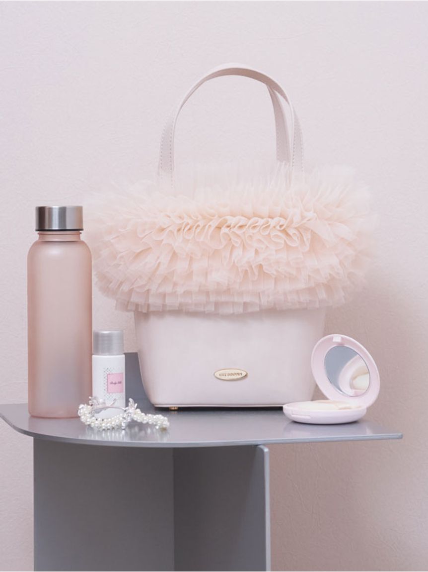 オフィシャル・MASHアプリ限定カラー】チュール切り替え3wayトート