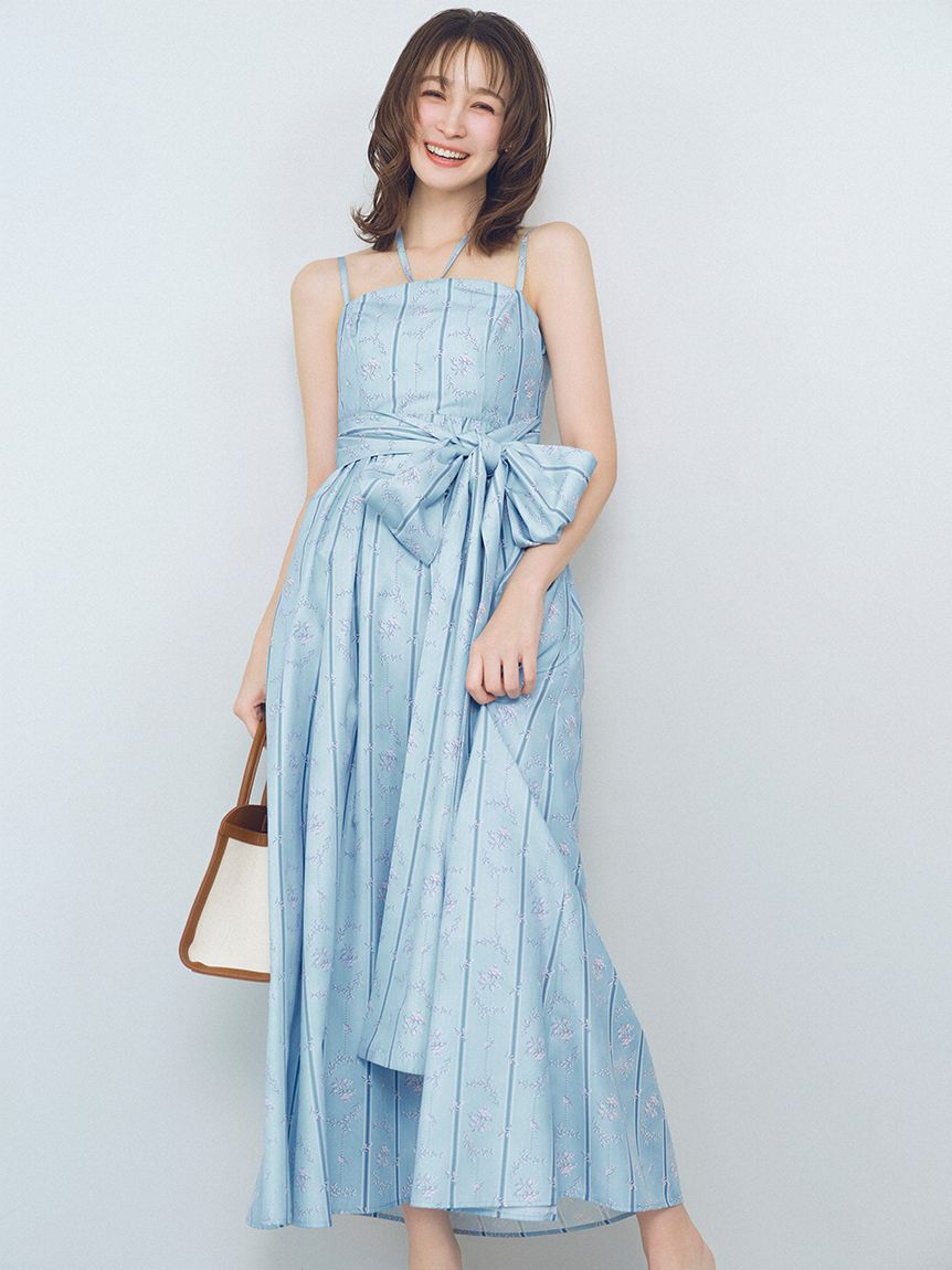 WEB限定00サイズ】ボリュームリボン2wayワンピース(マキシ・ロング