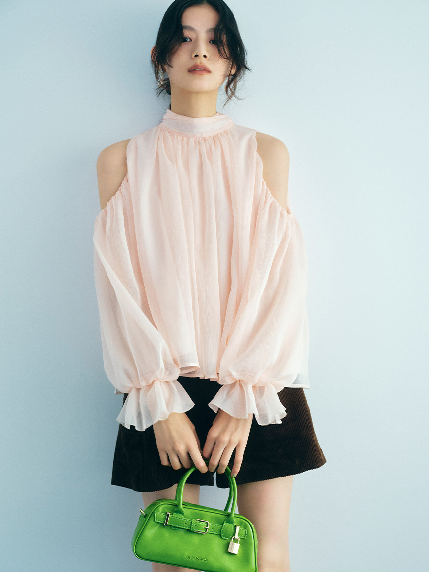 WEB限定カラー】ドレープボウタイシフォンブラウス(シャツ・ブラウス