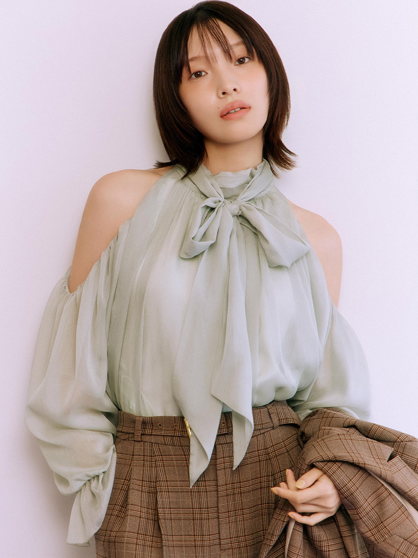 WEB限定カラー】ドレープボウタイシフォンブラウス(シャツ・ブラウス