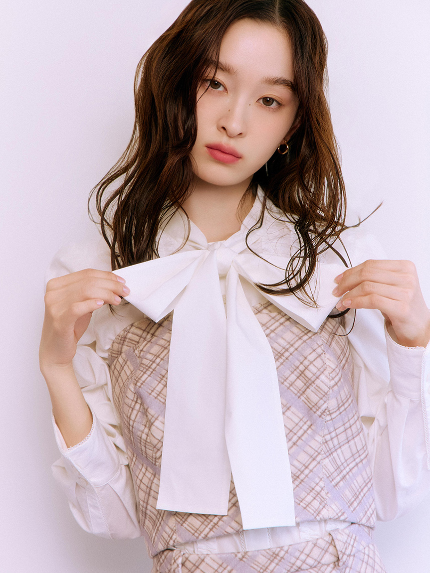 ボウタイフリルレースブラウス(シャツ・ブラウス)｜トップス｜LILY