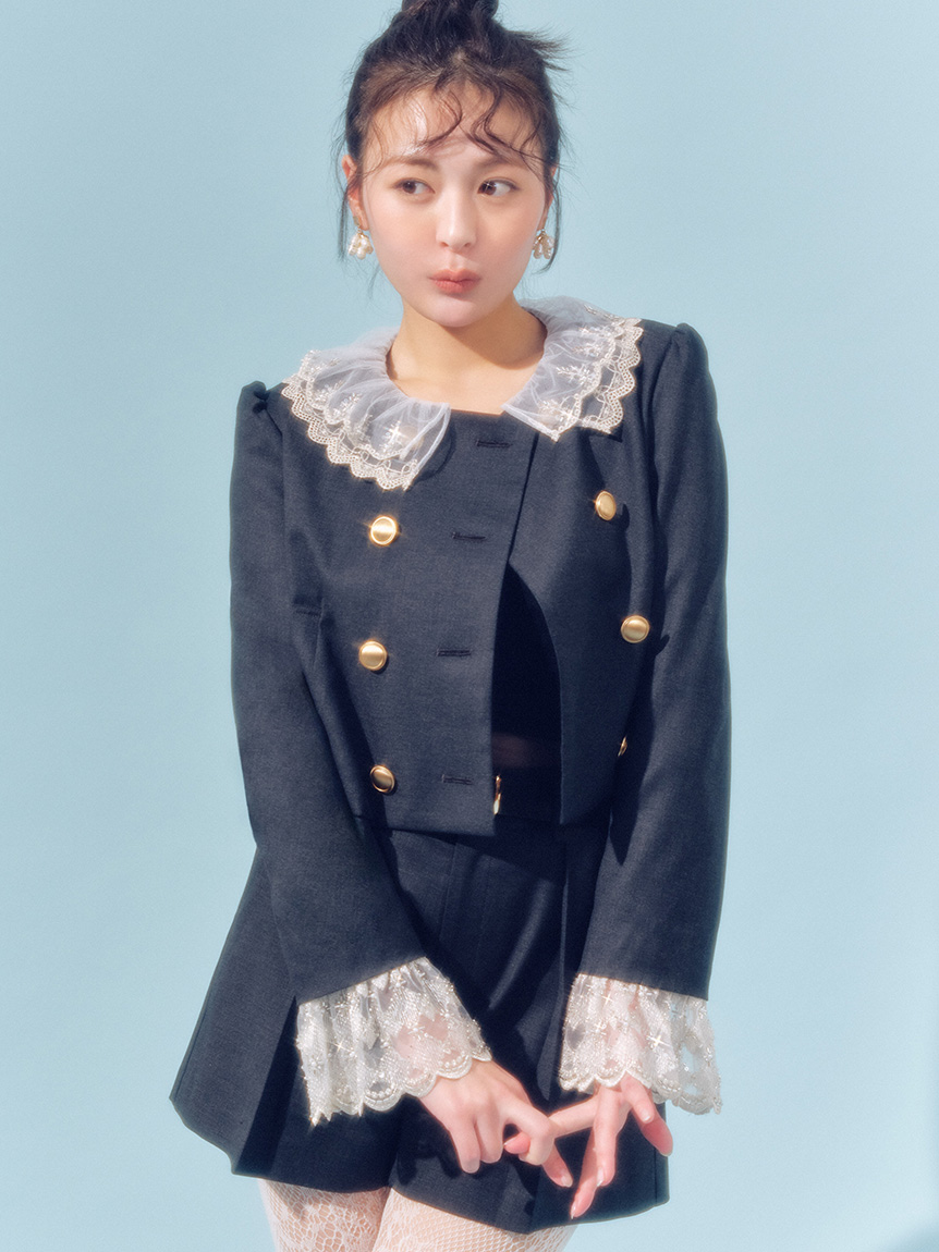 WEB限定カラー】[L.B CANDY STOCK]スカラップビジューアタッチド