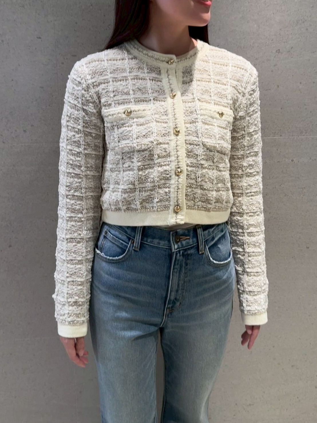 ツイードニットカーディガン(カーディガン)｜トップス｜LILY BROWN