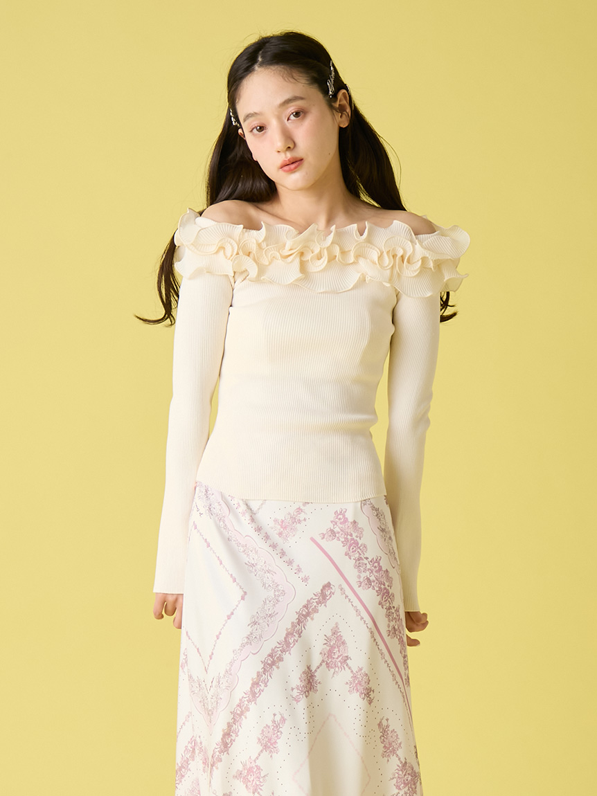 モチーフフリルニットトップス(ニット)｜トップス｜LILY BROWN（リリー