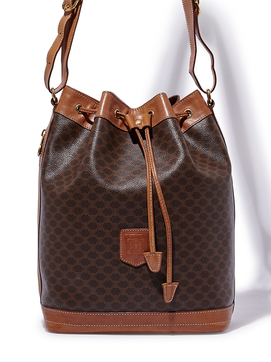 CELINE マカダムモノグラム巾着ショルダー(ヴィンテージバッグ