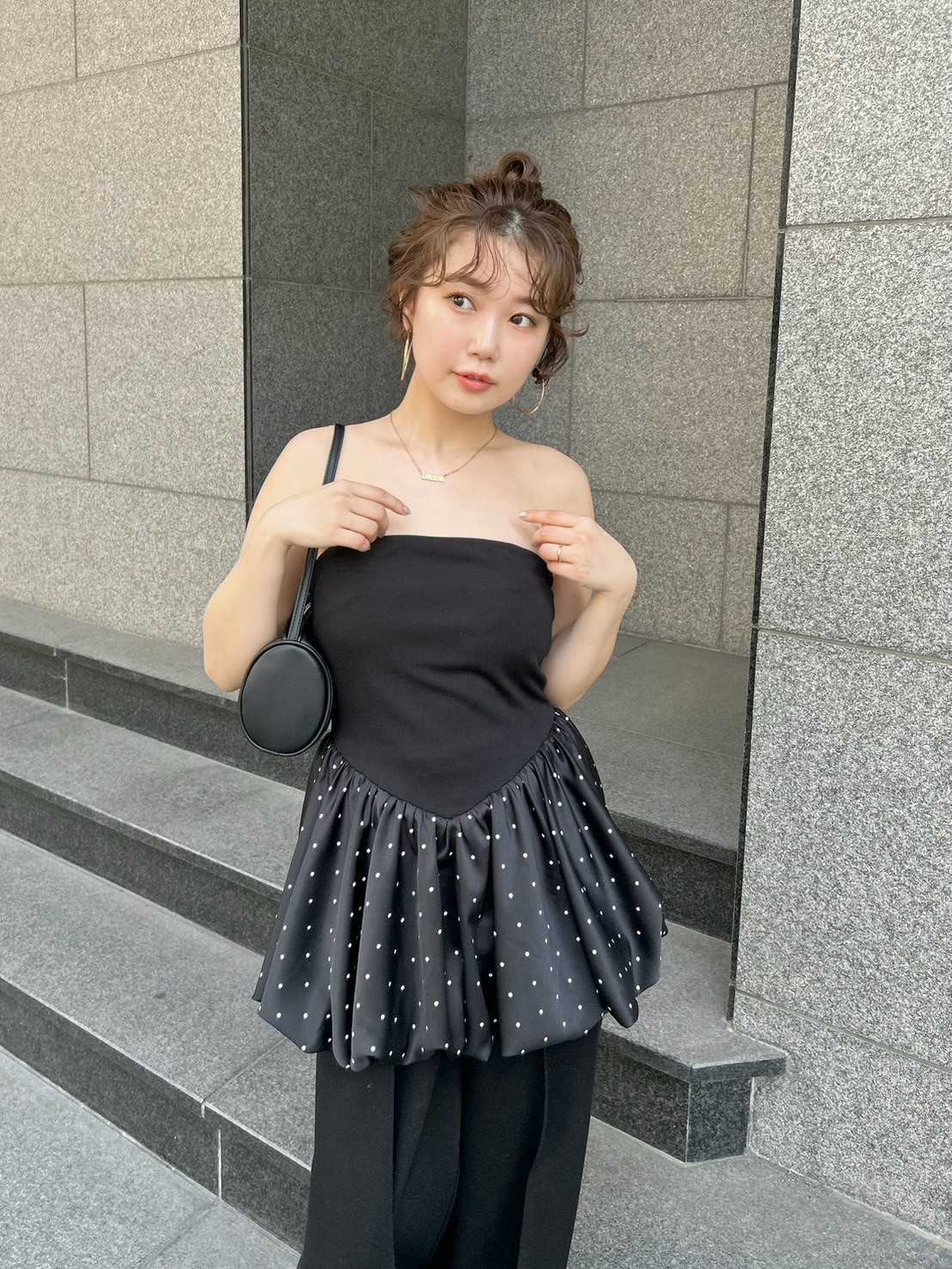 WEB限定00サイズ】バルーンペプラムボンディングセットアップ