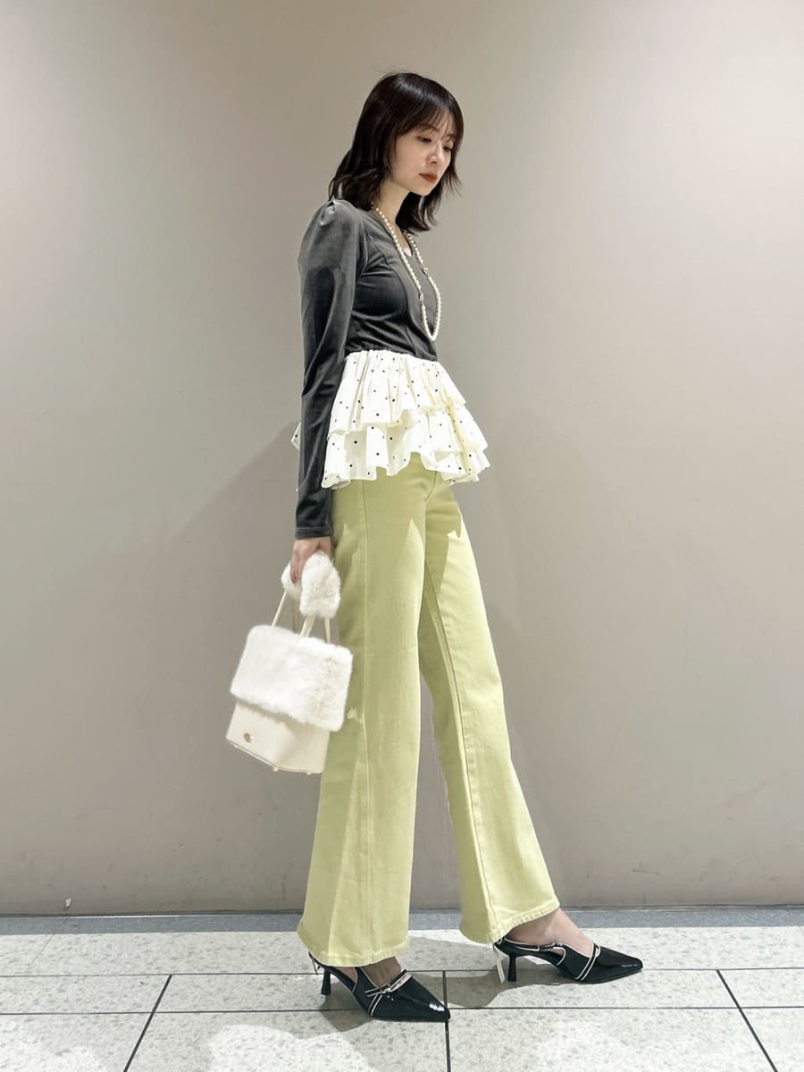 ベロアペプラムフリルトップス(Tシャツ・カットソー)｜トップス｜LILY