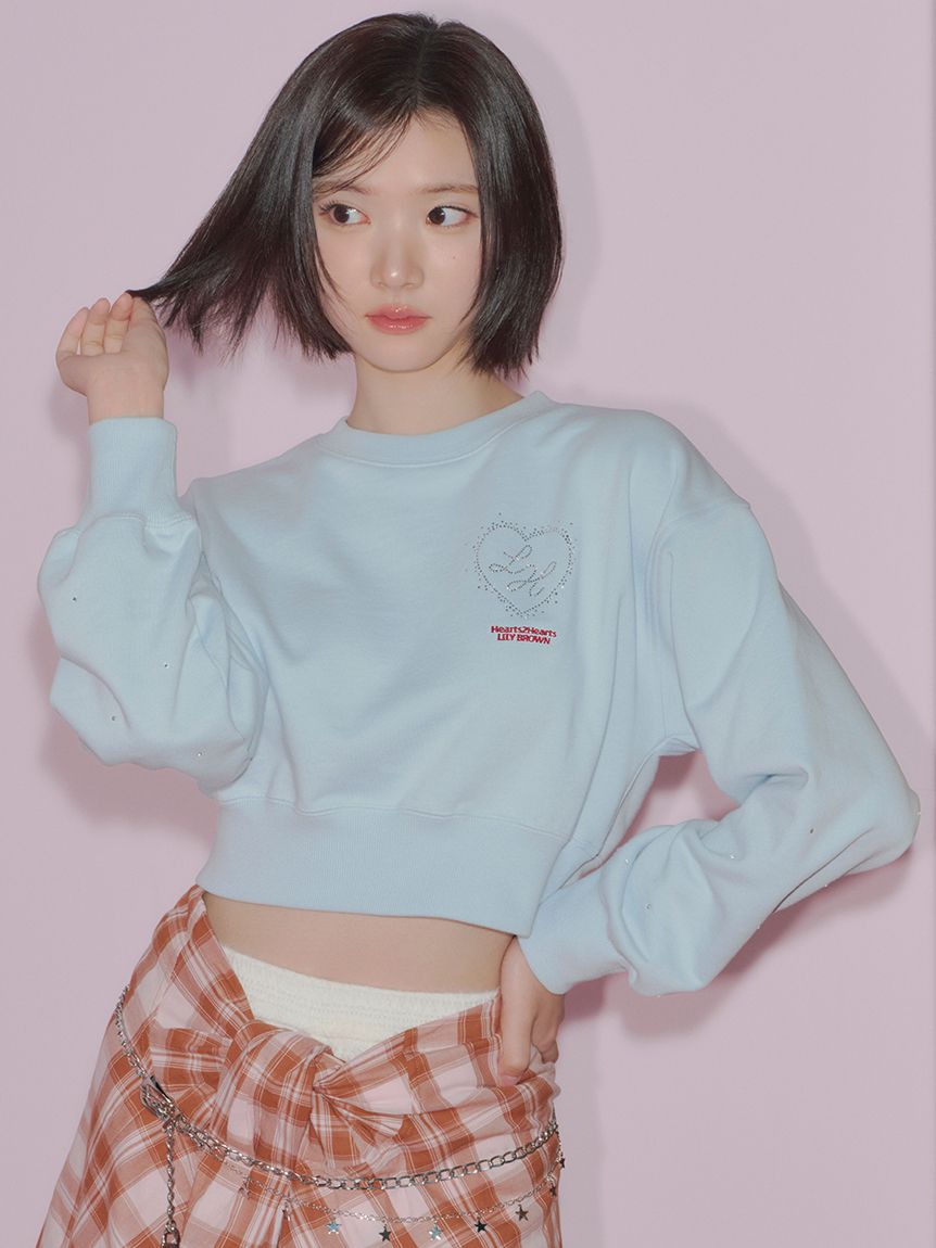 LILY BROWN×Hearts2Hearts】コラボレーションビジューロゴスウェット