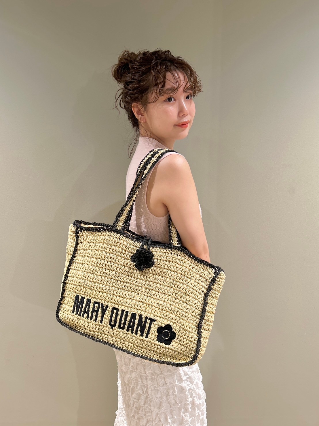 LILY BROWN×MARY QUANT】ロゴ刺繍カゴバッグ