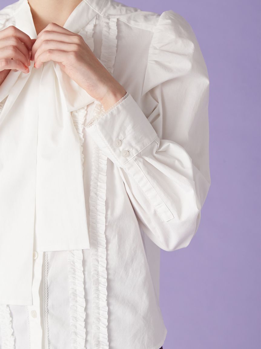 ボウタイフリルレースブラウス(シャツ・ブラウス)｜トップス｜LILY