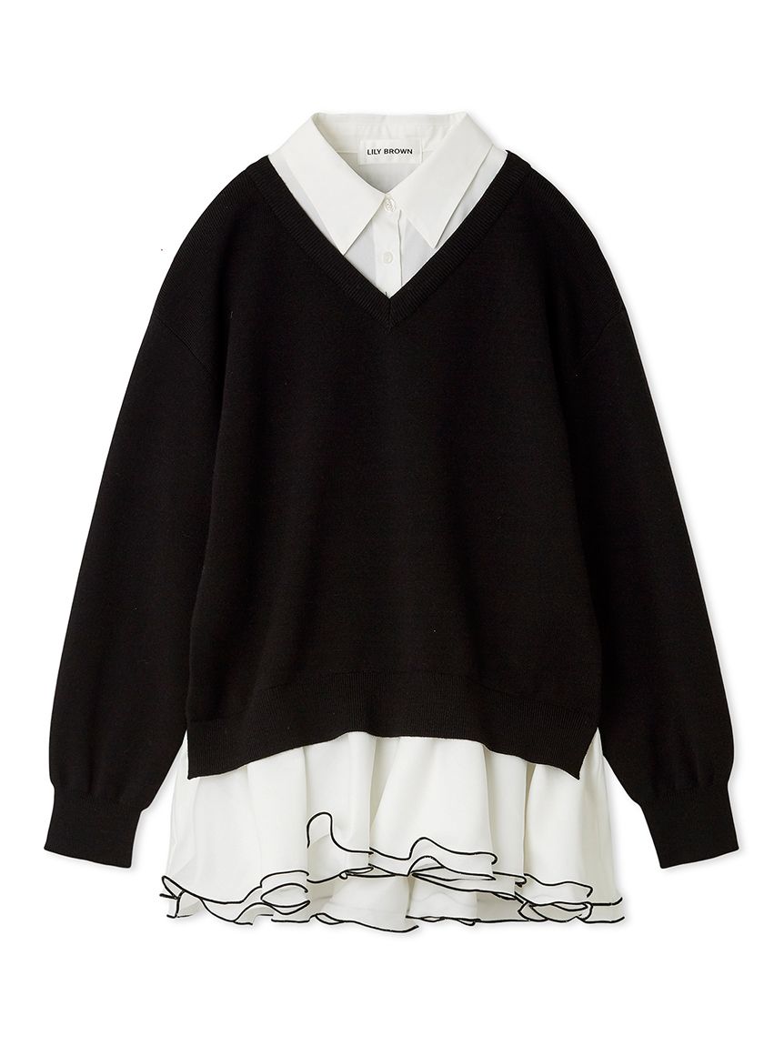 シャツドッキングフリルミニワンピース(マキシ・ロングワンピース