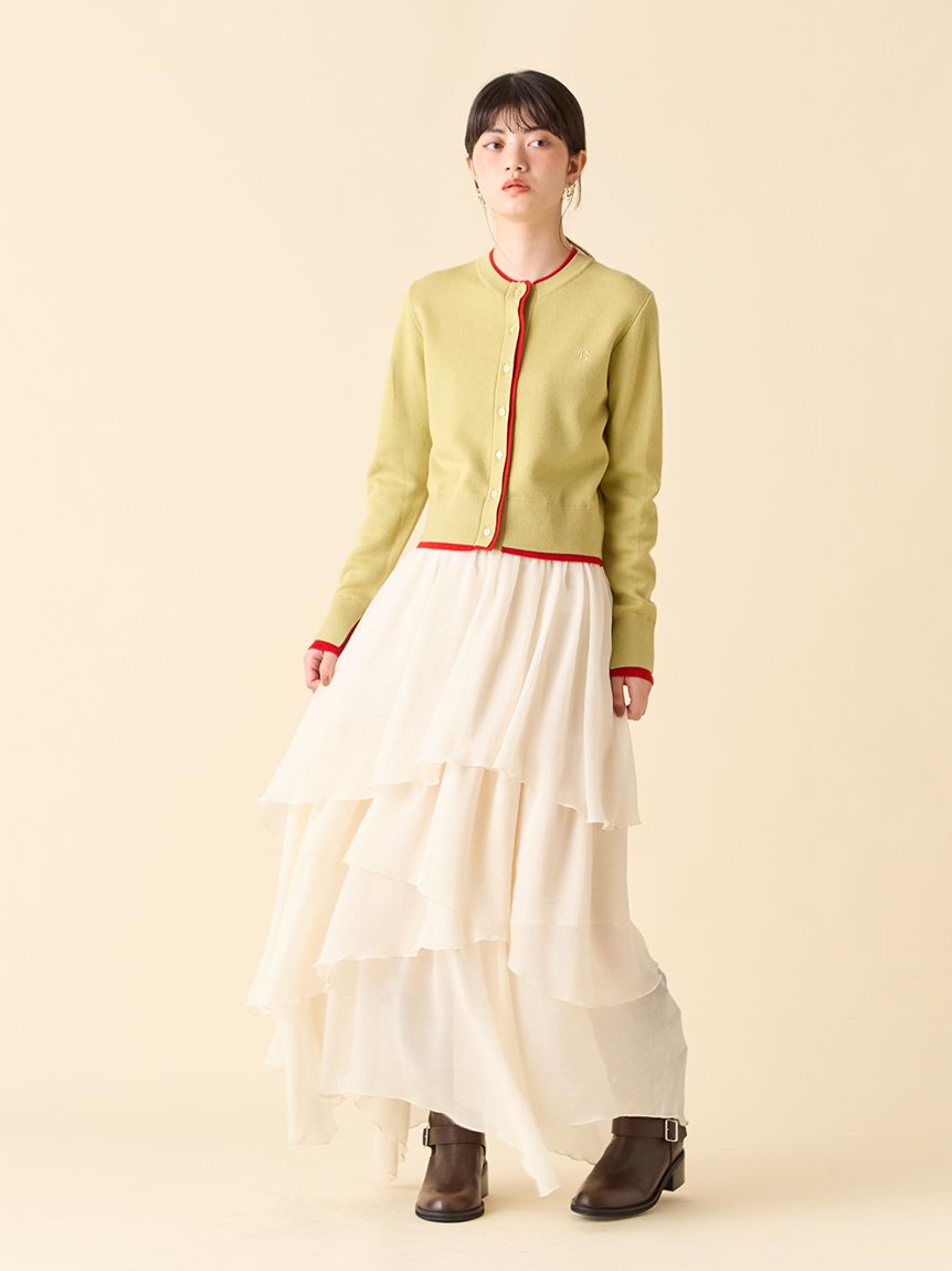 カシミアブレンドレイヤードカーディガン(カーディガン)｜トップス