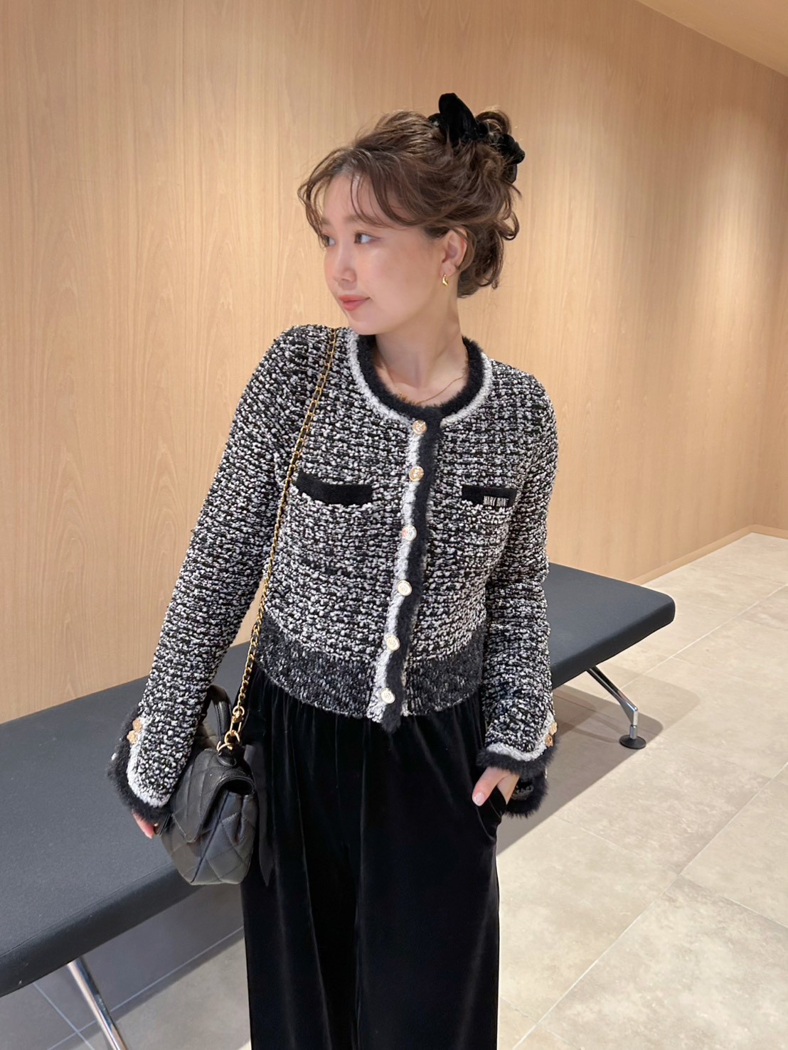 LILY BROWN×MARY QUANT】デイジー釦ツイードニットジャケット(ノー