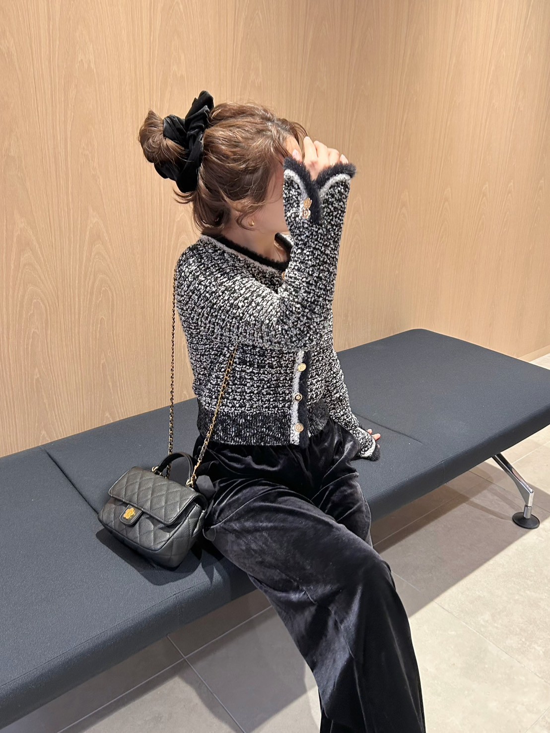 LILY BROWN×MARY QUANT】デイジー釦ツイードニットジャケット(ノー