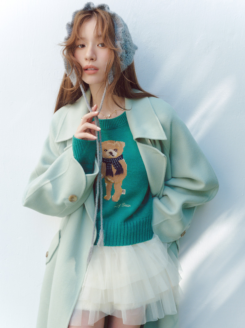 WEB・一部店舗限定カラー】Lily Bearフリンジマフラーニットトップス