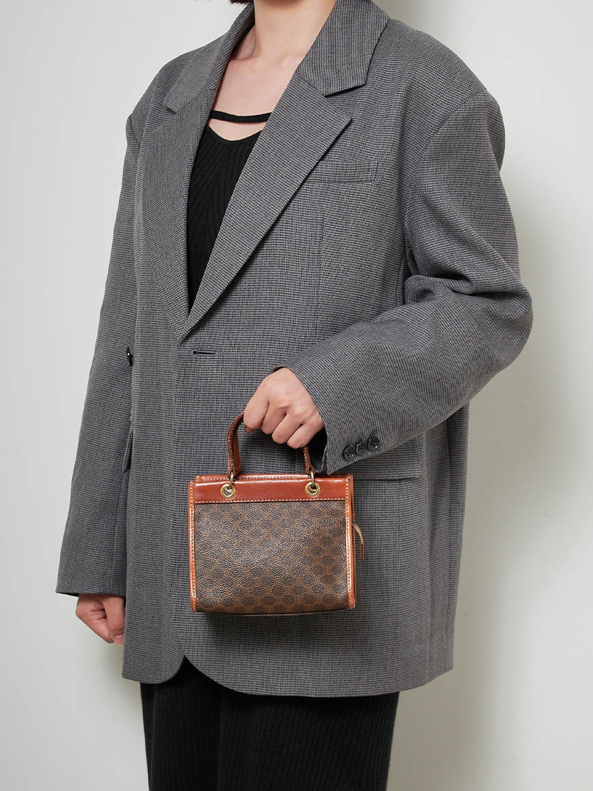 CELINE マカダムモノグラムスクエアミニハンドバッグ(ヴィンテージ