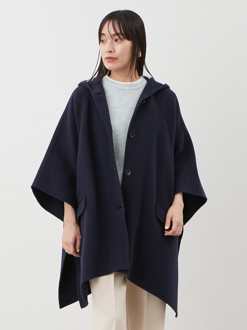 フードポンチョコート(ハーフコート)｜アウター｜Mila Owen（ミラ