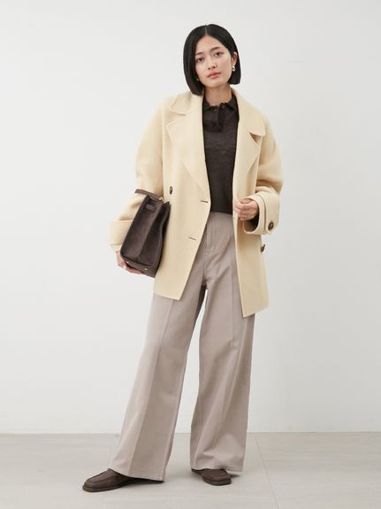 woolコクーンシルエットピーコート(ハーフコート)｜アウター｜Mila