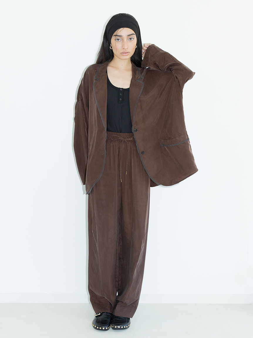 セットアップ対応】ワイドタックドローストリングパンツ(ワイドパンツ