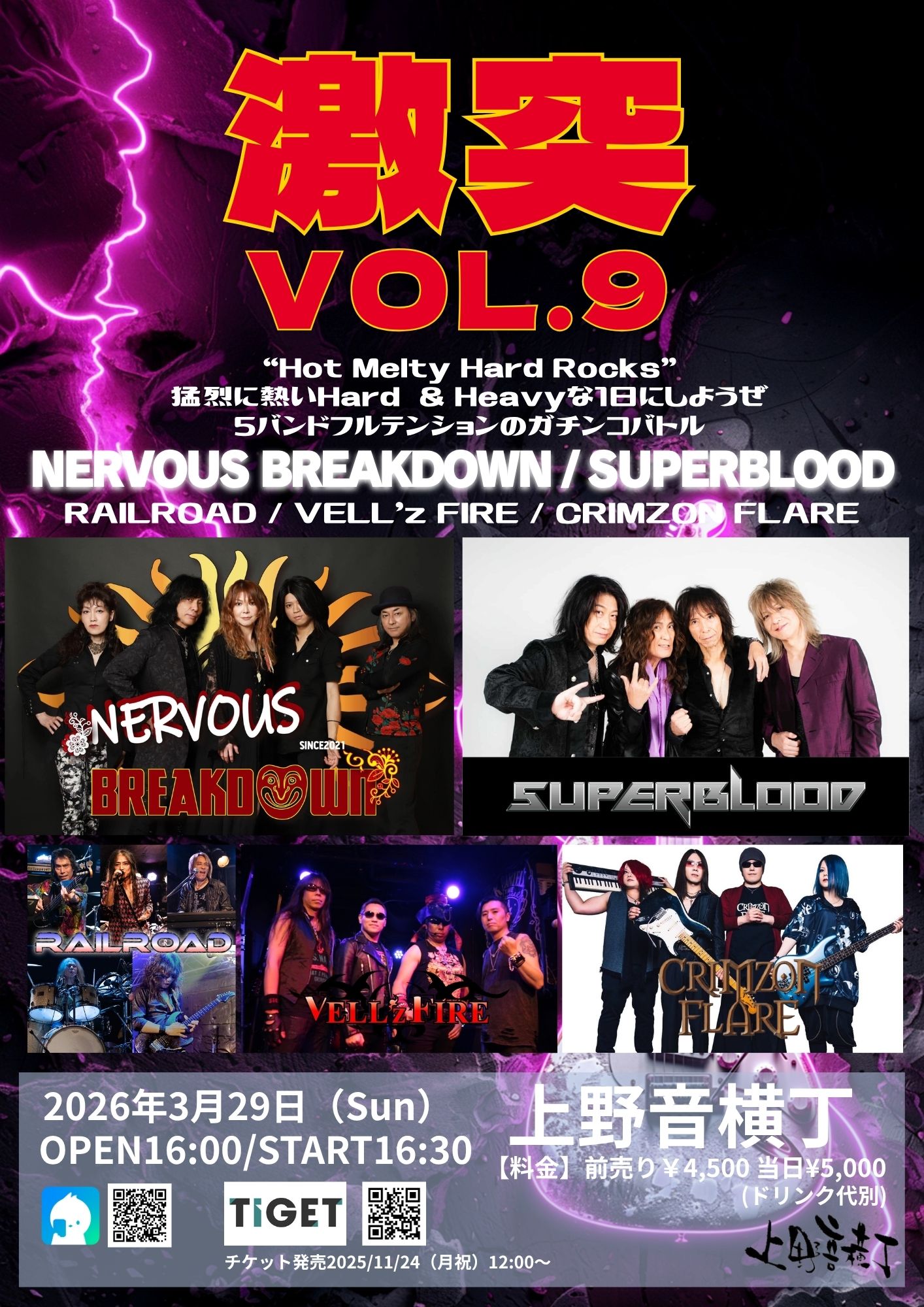 激突Vol.9 “Hot Melty Hard Rocks” のチケット購入・予約は TIGET から