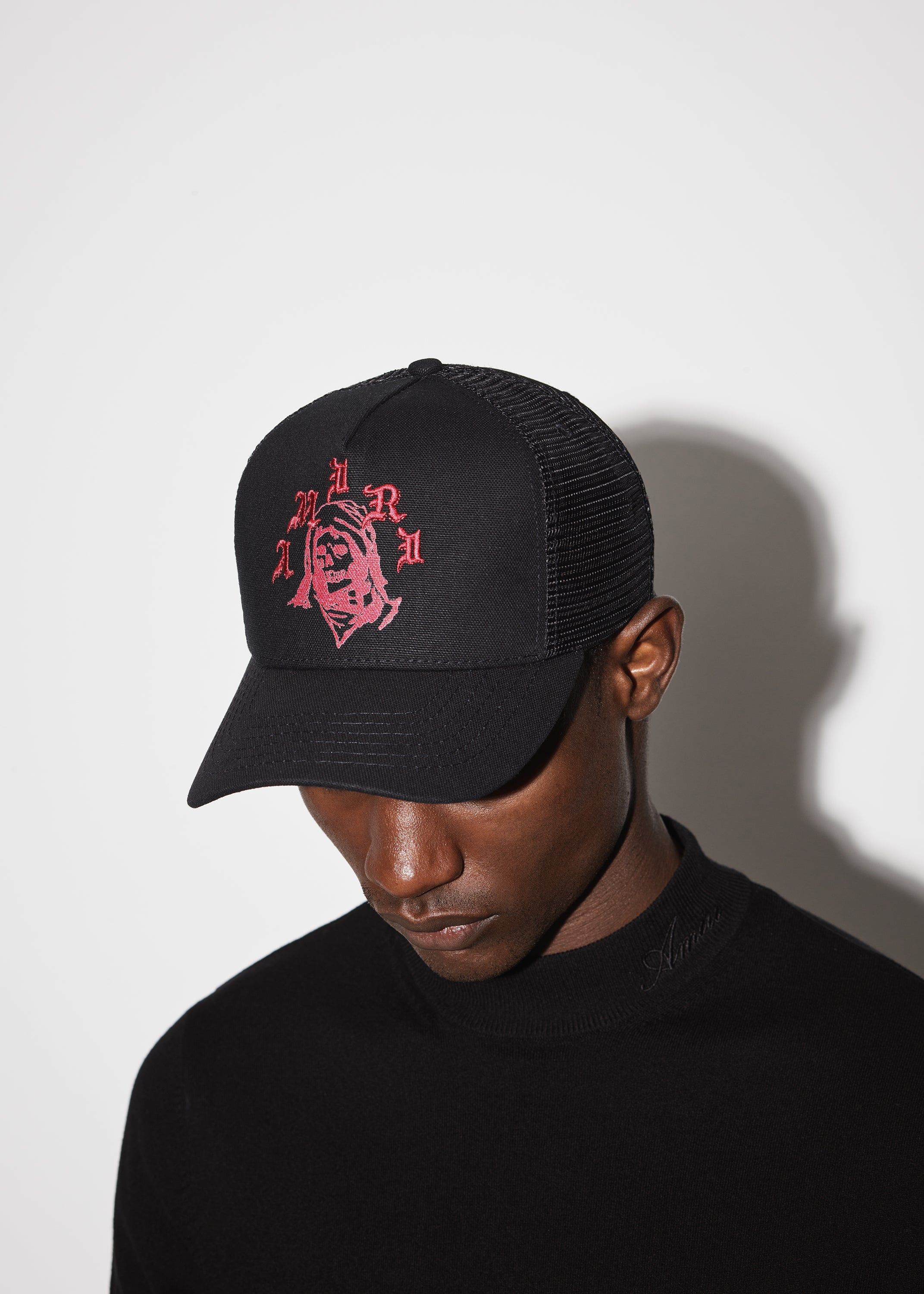 AMIRI REAPER TRUCKER HAT - BLACK / RED | Parallel